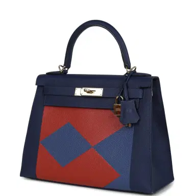 HERMÈS Pre-owned Hermes Special Order (HSS) Kellygraphie Kelly Sellier 28 "Lettre B" Bleu Nuit Epsom Permabrass Hardware | Thumbnail 5 HERMÈS Pre-owned Hermes Special Order (HSS) Kellygraphie Kelly Sellier 28 "Lettre B" Bleu Nuit Epsom Permabrass Hardware | Thumbnail 5