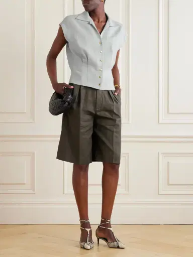 Loro Piana Evangeline Pleated Linen Shirt | Thumbnail 2
