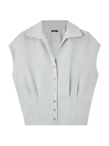 Loro Piana Evangeline Pleated Linen Shirt | Thumbnail 1