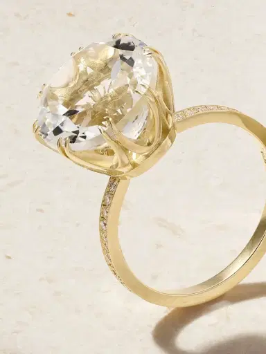 Ileana Makri Solitaire Crown 18-karat Gold, Topaz And Diamond Ring | Thumbnail 4 Ileana Makri Solitaire Crown 18-karat Gold, Topaz And Diamond Ring | Thumbnail 4