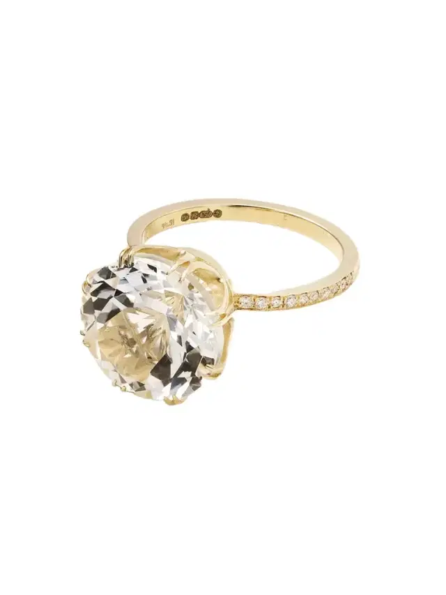 Ileana Makri Solitaire Crown 18-karat Gold, Topaz And Diamond Ring
