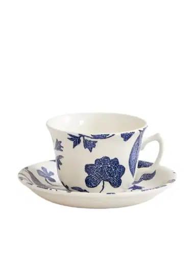 Ralph Lauren Home + Burleigh Garden Vine Floral-print Earthenware Tea Cup And Saucer | Thumbnail 1