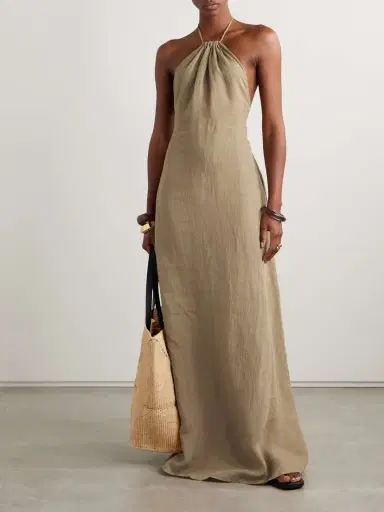 Nili Lotan Lelia Open-back Linen-voile Halterneck Maxi Dress | Thumbnail 3 Nili Lotan Lelia Open-back Linen-voile Halterneck Maxi Dress | Thumbnail 3