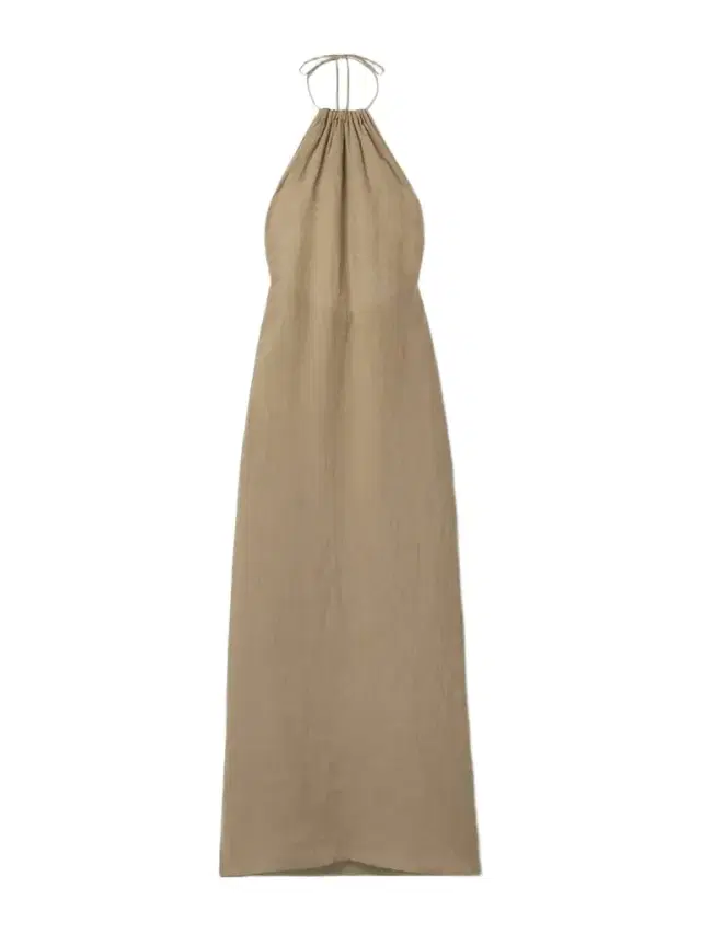 Lelia Open-back Linen-voile Halterneck Maxi Dress