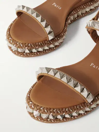 Christian Louboutin Pyraclou 60 Studded Leather Platform Sandals | Thumbnail 4