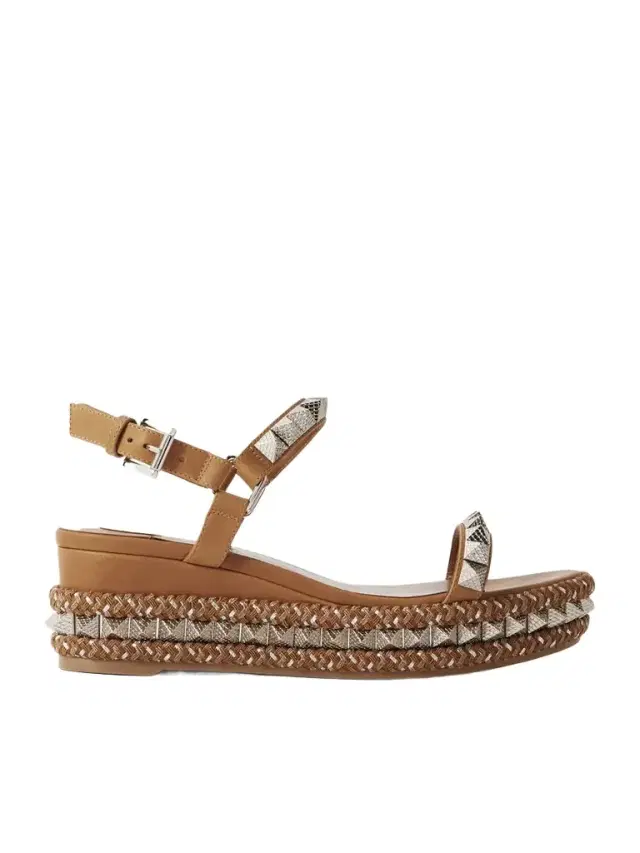 Pyraclou 60 Studded Leather Platform Sandals
