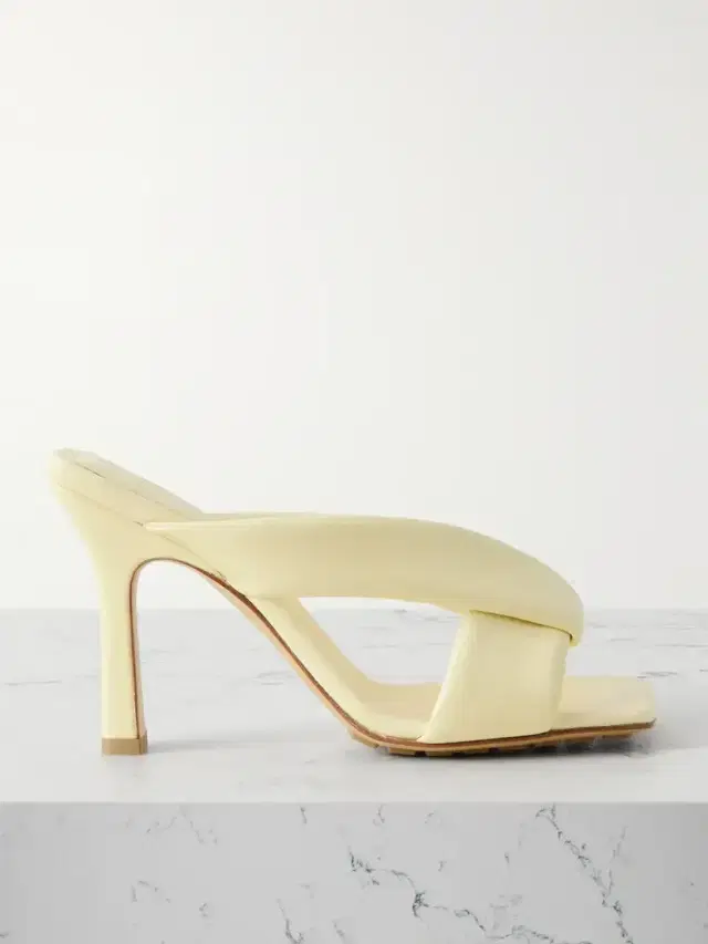 Riva Padded Glossed-leather Mules