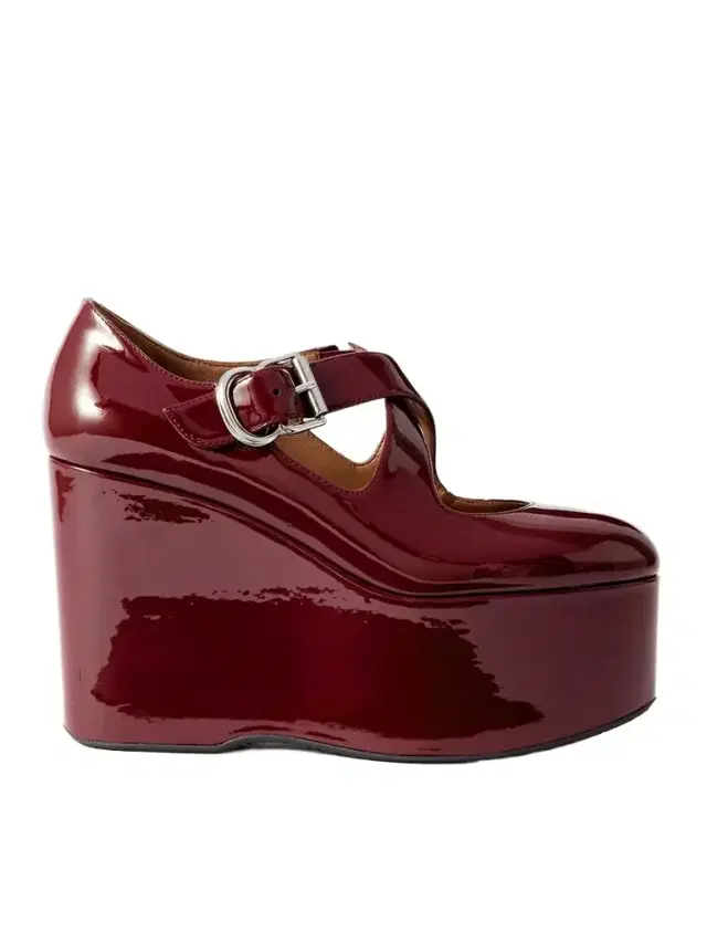 110 Patent-leather Platform Wedge Mary Jane Pumps