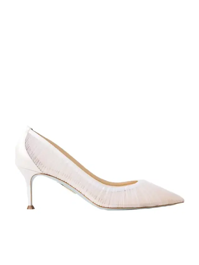65 Satin-trimmed Ruched Tulle Point-toe Pumps