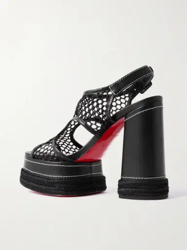 Christian Louboutin Almeja 130 Mesh And Leather Platform Sandals | Thumbnail 3