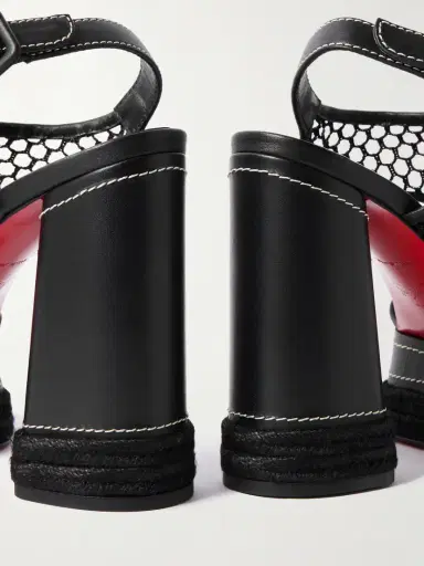 Christian Louboutin Almeja 130 Mesh And Leather Platform Sandals | Thumbnail 4