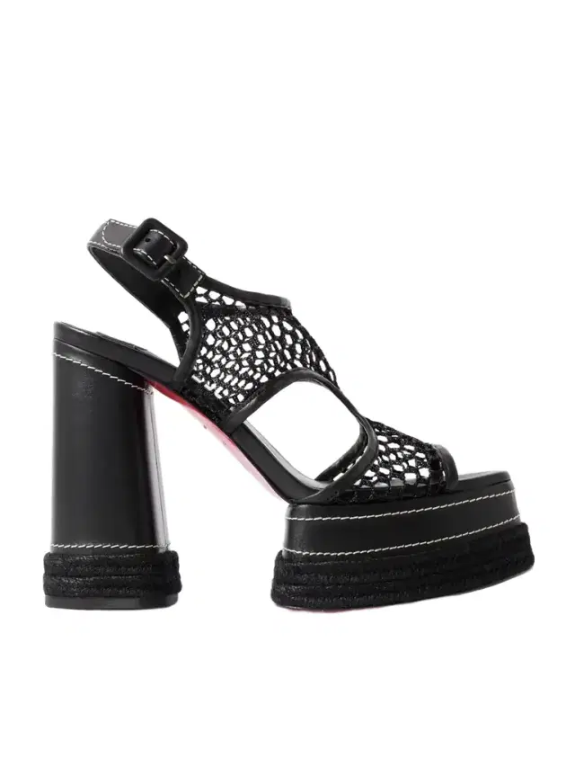Almeja 130 Mesh And Leather Platform Sandals