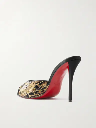 Christian Louboutin Miss Z Ocelot Lurex And Leather-trimmed Sequined Satin Mules | Thumbnail 3 Christian Louboutin Miss Z Ocelot Lurex And Leather-trimmed Sequined Satin Mules | Thumbnail 3