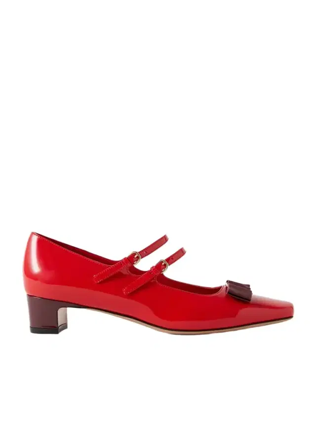 Vara Bow-embellished Patent-leather Mary Jane Pumps