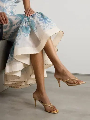 Gianvito Rossi Calypso 70 Metallic Leather Sandals | Thumbnail 2
