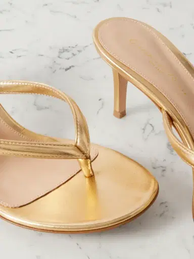 Gianvito Rossi Calypso 70 Metallic Leather Sandals | Thumbnail 4