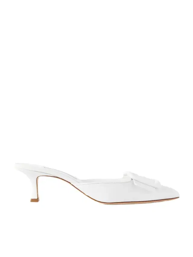 Manolo Blahnik Maysale 50 Buckled Leather Mules
