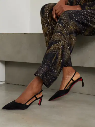 Christian Louboutin Condoroline 55 Cutout Suede Slingback Pumps | Thumbnail 2 Christian Louboutin Condoroline 55 Cutout Suede Slingback Pumps | Thumbnail 2