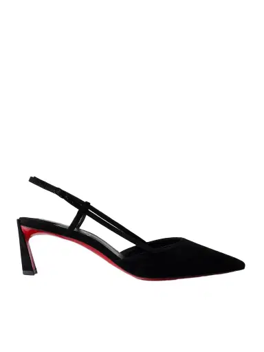 Christian Louboutin Condoroline 55 Cutout Suede Slingback Pumps | Thumbnail 1 Christian Louboutin Condoroline 55 Cutout Suede Slingback Pumps | Thumbnail 1