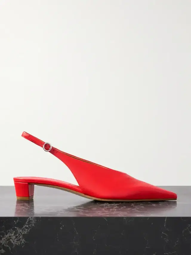 Oti Leather Point-toe Slingback Pumps