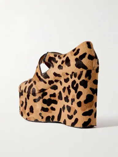 Alaïa 110 Leopard-print Calf Hair Platform Wedge Pumps | Thumbnail 3