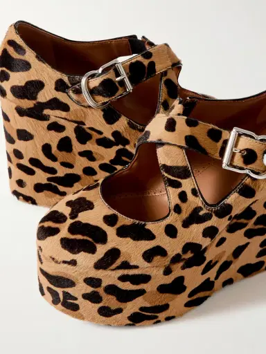 Alaïa 110 Leopard-print Calf Hair Platform Wedge Pumps | Thumbnail 4