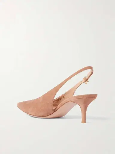 Gianvito Rossi Robbie 45 Suede Slingback Pumps | Thumbnail 3