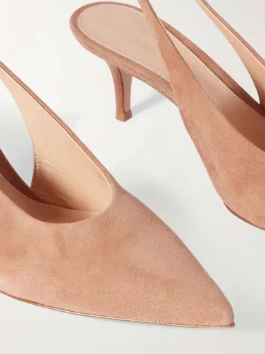 Gianvito Rossi Robbie 45 Suede Slingback Pumps | Thumbnail 4