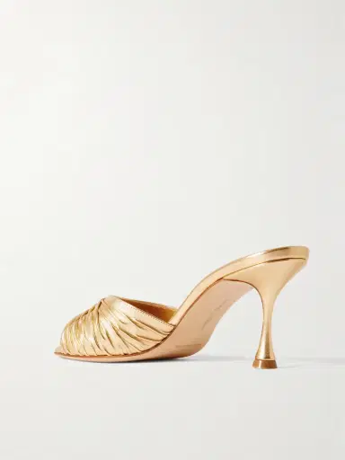 Manolo Blahnik Pirua 70 Metallic Leather Mules | Thumbnail 3