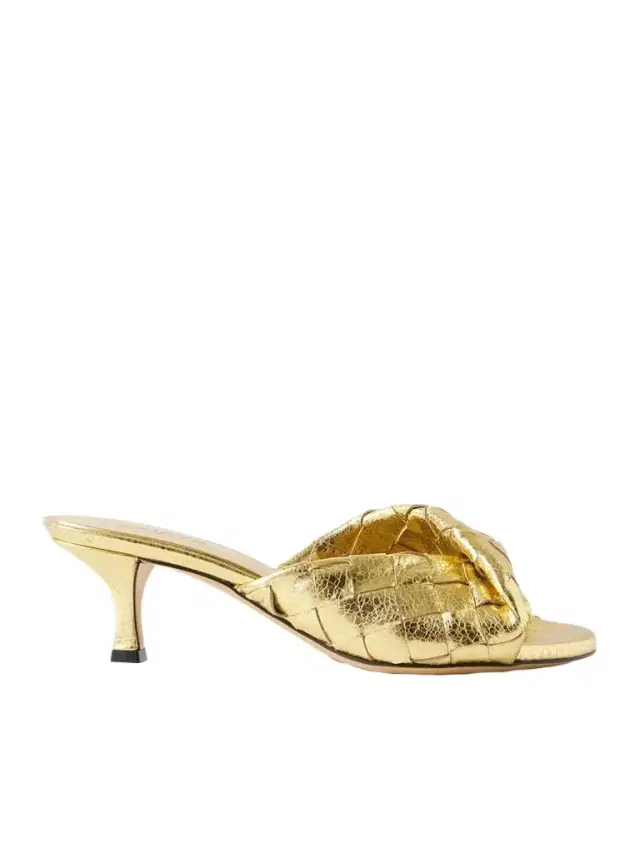 Blink Twisted Intrecciato Metallic Leather Mules