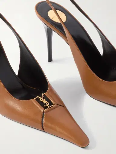 Saint Laurent Babylone Cutout Patent-leather Slingback Pumps | Thumbnail 4 Saint Laurent Babylone Cutout Patent-leather Slingback Pumps | Thumbnail 4