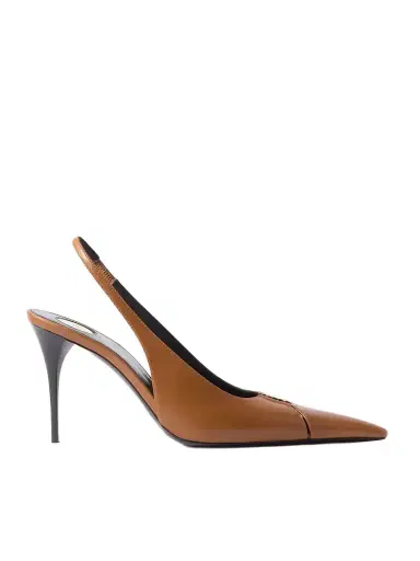 Saint Laurent Babylone Cutout Patent-leather Slingback Pumps | Thumbnail 1 Saint Laurent Babylone Cutout Patent-leather Slingback Pumps | Thumbnail 1