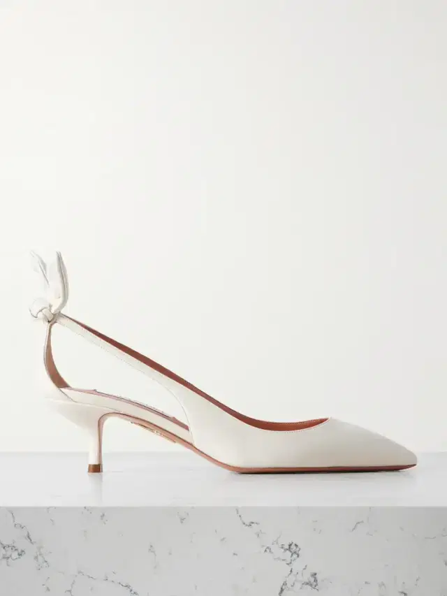 Aquazzura Bow Tie 50 Leather Pumps