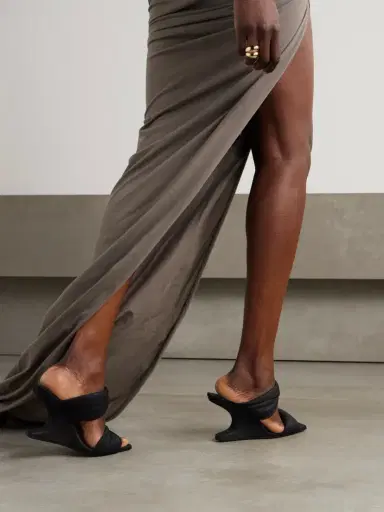 Rick Owens Twisted Cantilever Suede Wedge Mules | Thumbnail 2 Rick Owens Twisted Cantilever Suede Wedge Mules | Thumbnail 2