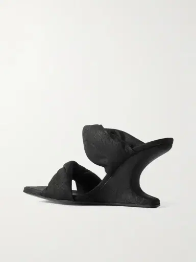Rick Owens Twisted Cantilever Suede Wedge Mules | Thumbnail 3 Rick Owens Twisted Cantilever Suede Wedge Mules | Thumbnail 3