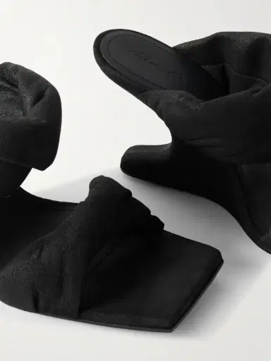 Rick Owens Twisted Cantilever Suede Wedge Mules | Thumbnail 4 Rick Owens Twisted Cantilever Suede Wedge Mules | Thumbnail 4
