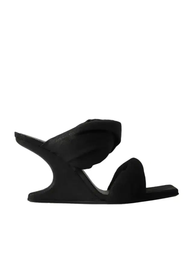 Rick Owens Twisted Cantilever Suede Wedge Mules