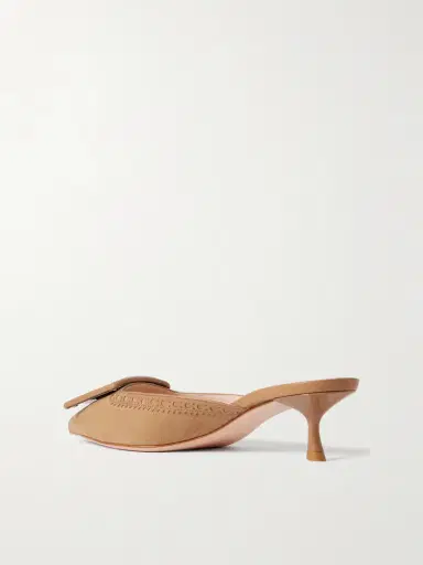 Roger Vivier Viv In The City 45 Buckled Perforated Leather-trimmed Suede Mules | Thumbnail 3 Roger Vivier Viv In The City 45 Buckled Perforated Leather-trimmed Suede Mules | Thumbnail 3