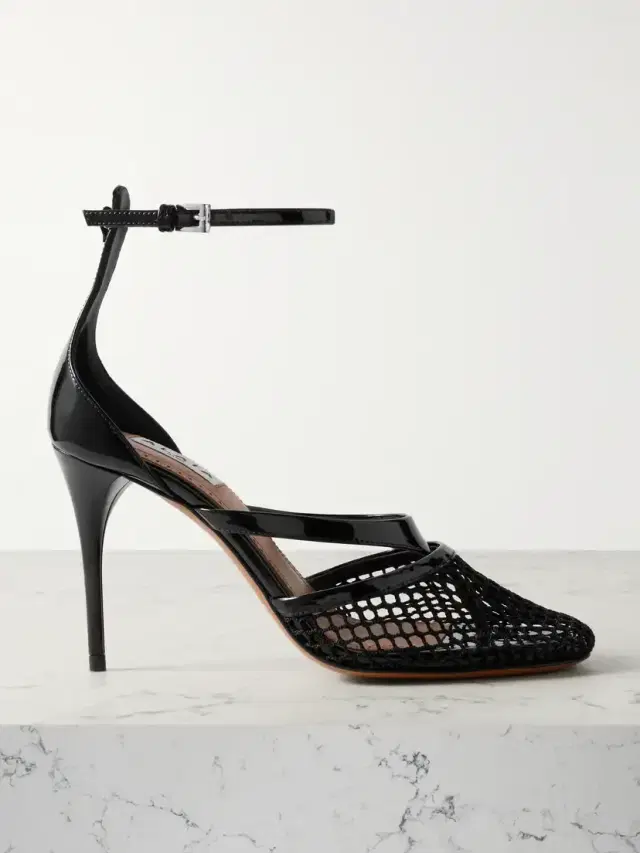 Patent-leather And Fishnet Pumps