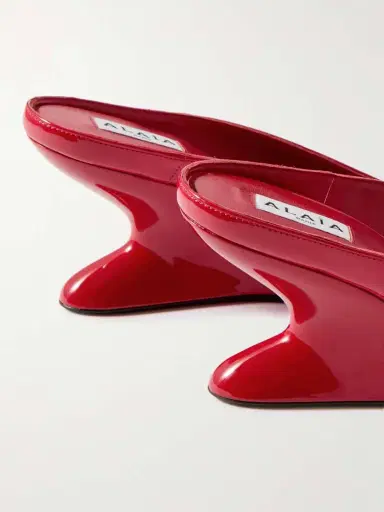Alaïa Patent-leather Wedge Mules | Thumbnail 4