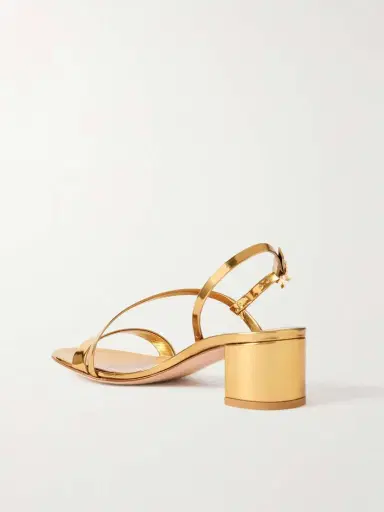 Gianvito Rossi Betsey 45 Metallic Leather Sandals | Thumbnail 3 Gianvito Rossi Betsey 45 Metallic Leather Sandals | Thumbnail 3