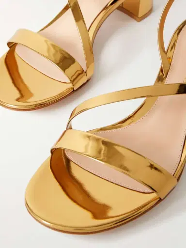 Gianvito Rossi Betsey 45 Metallic Leather Sandals | Thumbnail 4 Gianvito Rossi Betsey 45 Metallic Leather Sandals | Thumbnail 4