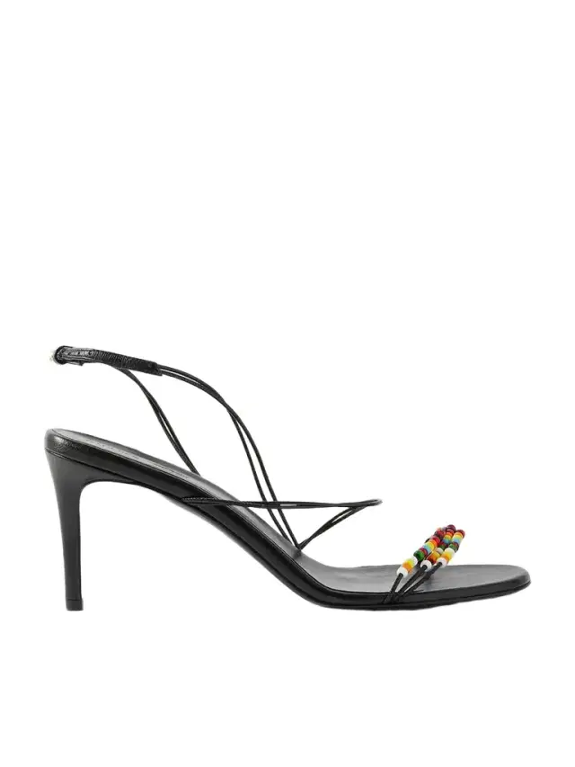 Loop Bead-embellished Leather Sandals