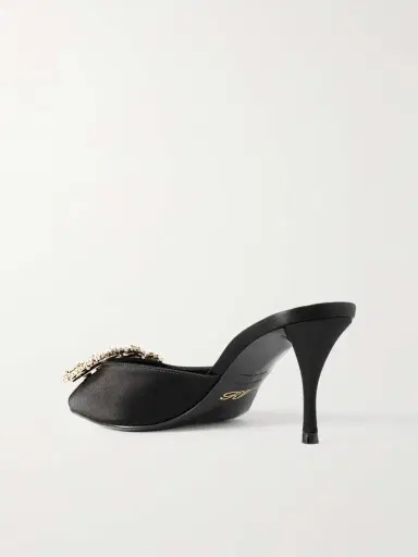 Roger Vivier Efflorescence 65 Embellished Satin Mules | Thumbnail 3 Roger Vivier Efflorescence 65 Embellished Satin Mules | Thumbnail 3