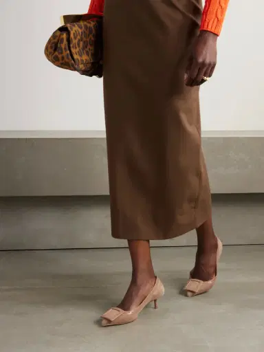 Roger Vivier Viv In The City 45 Perforated Leather-trimmed Suede Pumps | Thumbnail 2 Roger Vivier Viv In The City 45 Perforated Leather-trimmed Suede Pumps | Thumbnail 2