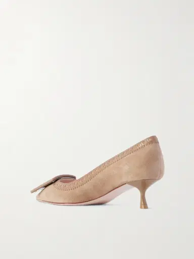 Roger Vivier Viv In The City 45 Perforated Leather-trimmed Suede Pumps | Thumbnail 3 Roger Vivier Viv In The City 45 Perforated Leather-trimmed Suede Pumps | Thumbnail 3