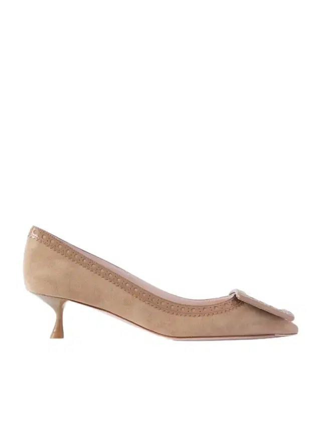 Roger Vivier Viv In The City 45 Perforated Leather-trimmed Suede Pumps