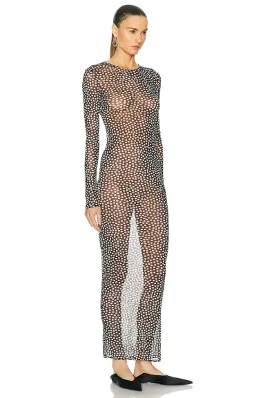 Saint Laurent Long Sleeve Maxi Dress | Thumbnail 2