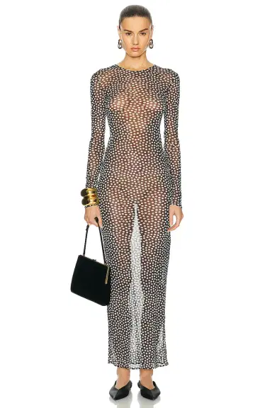 Saint Laurent Long Sleeve Maxi Dress | Thumbnail 1