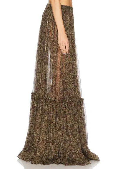 Saint Laurent Tiered Maxi Skirt | Thumbnail 3 Saint Laurent Tiered Maxi Skirt | Thumbnail 3